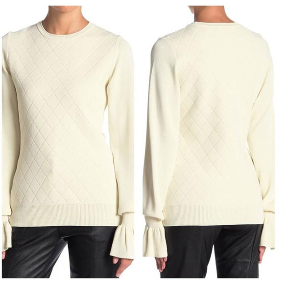 Opening Ceremony Pattern Flare Cuffs Ivory Sweater - Picture 15 of 15